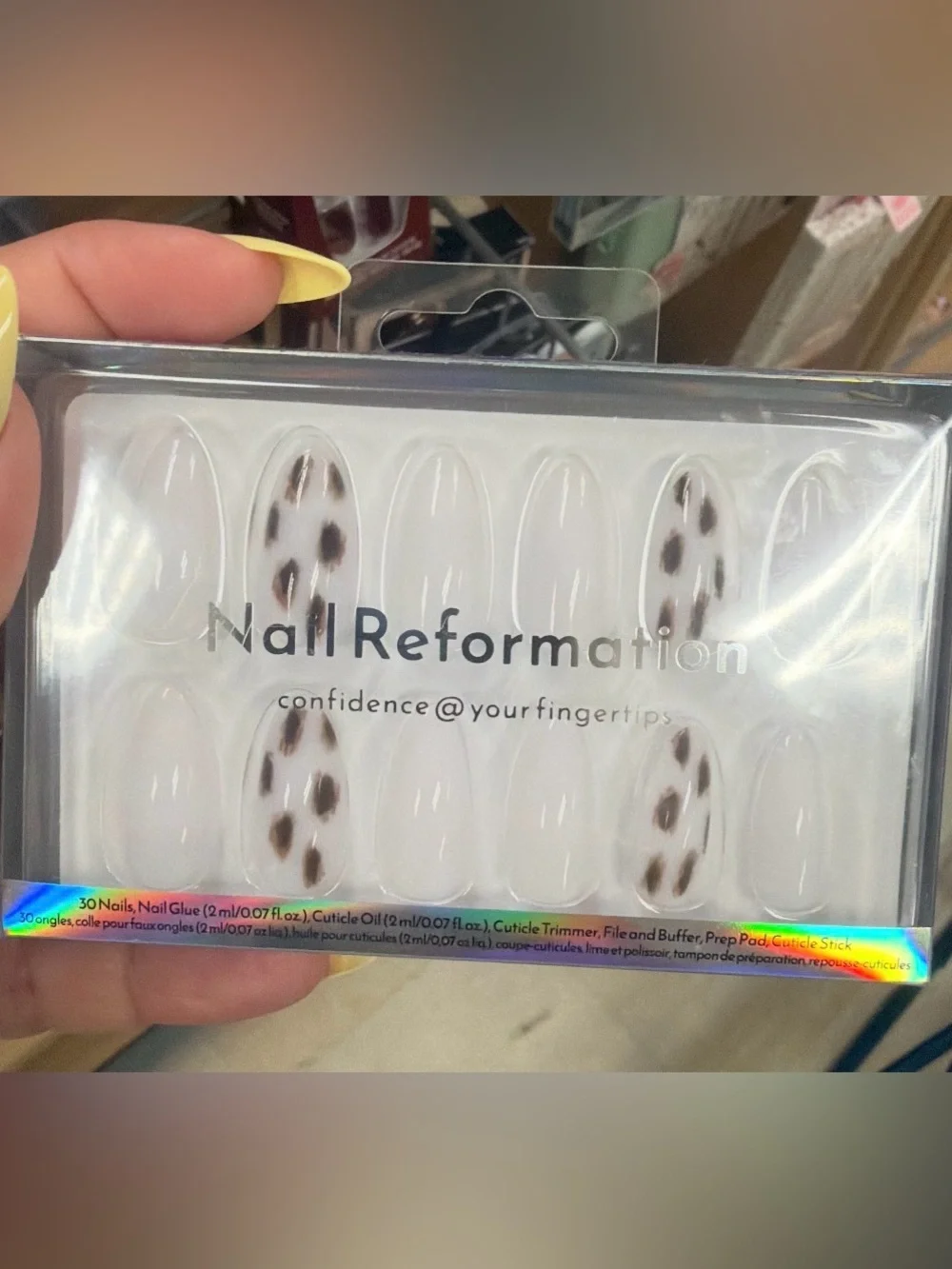 Nail Reformation Leopard Accent Press-On Nails - White & Brown